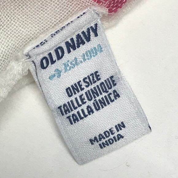 OLD NAVY Orange Pink and Green Stripe Soft Ivory Scarf with Fringe Edge - Picture 6 of 8